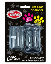 PET NOVA Dispenser + rola pungi excremente 20 buc, negru