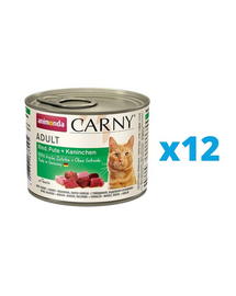 ANIMONDA Carny Adult Set conserve hrana pisica, cu vita, curcan si iepure 12 x 200 g
