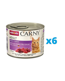 ANIMONDA Carny Adult Hrana umeda pentru pisici, cu vita si miel 6 x 200 g