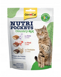 GIMCAT Nutri Pockets Country Mix 150 g recompense din carne pentru pisici