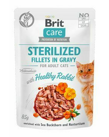 BRIT Care Sterilised Fillets in gravy 24 x 85 g Hrana umeda pisici sterilizate, cu iepure in sos