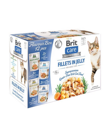 BRIT Care Cat Flavour Box in Jelly hrana umeda mix pentru pisici, 12 x 85g