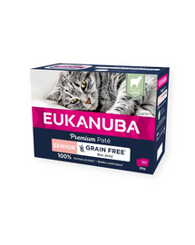 EUKANUBA Grain Free Senior Pateu pentru pisici Senior Lamb 12 x 85 g
