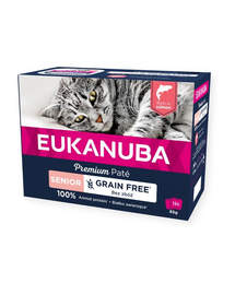 EUKANUBA Grain Free Senior Pateu pentru pisici Senior Somon 12 x 85 g