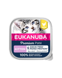 EUKANUBA Grain Free Kitten Pateu monoproteic pentru pisoi Pui 16 x 85 g