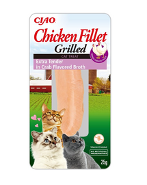 INABA CIAO Extra Tender chicken fillet grilled Recompensa pentru pisici, file de pui cu crab 25 g