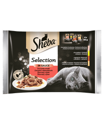 SHEBA Cuisine Hrana umeda cu specialitati de carne pentru pisici adulte 52 x 85 g