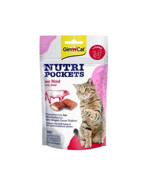 GIMCAT Nutri Pockets with Beef 60 g recompensa gust vita pentru pisici