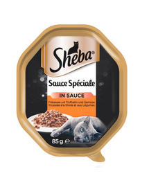 SHEBA Sauce Speciale hrana umeda pentru pisici, curcan si legume in sos 22 x 85 g