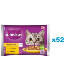 WHISKAS Senior 52x85g plicuri hrana umeda pentru pisici in varsta,cu pui si curcan in aspic