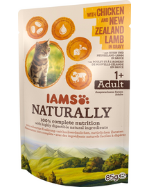 IAMS Naturally - Hrană umedă pentru pisici - pui și miel de Noua Zeelandă - 85 g