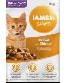 IAMS Cat Kitten All Breeds Chicken In Gravy Pouch 85 g hrana umeda pisica in sos