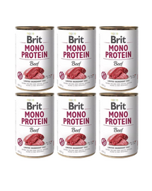 BRIT Mono Protein Beef 6x400 g alimente caini monoproteice din carne de vita