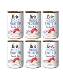 BRIT Mono Protein Lamb & Rice 6x400 g miel si orez, hrana monoproteina caini