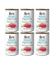 BRIT Mono Protein Tuna & Sweet Potato 6x400 g hrana cu o singura proteina, ton si cartof dulce