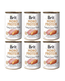 BRIT Mono Protein Turkey & Sweet Potato 6x400 g hrana monoproteica pentru caini, curcan si cartof dulce