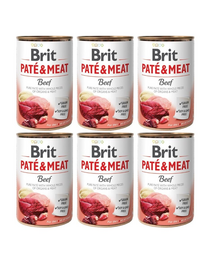 BRIT Pate&Meat beef 6x400 g pate cu vita pentru caini