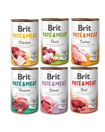 BRIT Pate&Meat Mix conserve 6x400 g pate pentru caini, hrana umeda