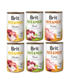 BRIT Pate&Meat Mix arome de pasare 6x400 g pate caini