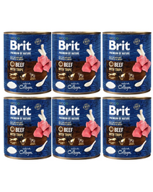 BRIT Premium by Nature 6x800 g vita si maruntaie, set hrana caine
