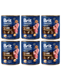 BRIT Premium by Nature Lamb and Buckwheat 6x800 g mancare umeda caine, miel si hrisca
