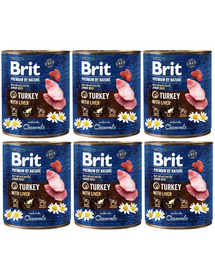 BRIT Premium by Nature Turkey with Liver 6x800 g mancare catei, curcan si ficat