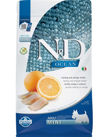FARMINA N&D Ocean Dog Adult Mini Hrana uscata pentru caini adulti de talie mica, cu hering si portocale  2,5 kg