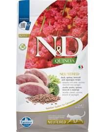 FARMINA N&D Quinoa Duck Broccoli Asparagus Neutered hrana pentru pisici adulte sterilizate 1.5 kg