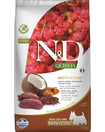 FARMINA N&D Quinoa  Hrana dietetica pentru caini adulti talie mica, cu carne de vanat si nuca de cocos 2,5 kg