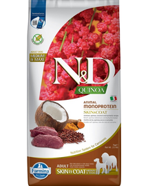 FARMINA N&D Quinoa Dog Adult Medium&Maxi Skin&Coat Venison & Coconut 7 kg Hrana uscata pentru caini, pentru piele si blana, cu vanat