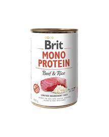 BRIT Mono Protein Beef & Rice 400 g Hrana monoproteica pentru caini, cu vita si orez