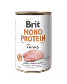 BRIT Mono Protein Turkey 400 g Hrana umeda pentru caine, cu curcan
