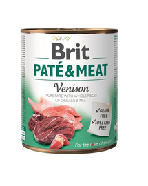 BRIT Pate&Meat venison 800 g Conserva pentru caine, cu vanat