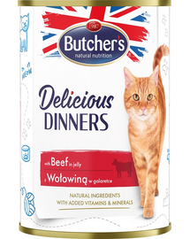BUTCHER'S Delicious Dinners hrana umeda pisici, vita in jeleu 400g
