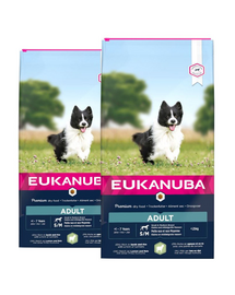 EUKANUBA Adult Small&Medium Breeds Lamb&Rice 24 kg (2 x 12 kg) hrana uscata caini adulti talie mica/medie