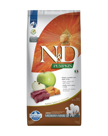 FARMINA N&D Venison Pumpkin & Apple Adult Medium & Maxi hrana uscata caini talie medie si mare 12 kg