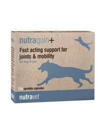 NUTRAVET Nutraquin+ 120 capsule caini si pisici, suport actiune rapida articulatii si mobilitate