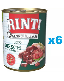 RINTI Kennerfleisch Venison hrana caine adult 6x800 g vanat
