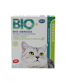 PESS Bio Zgarda pentru pisici impotriva puricilor si capuselor, cu ulei de muscata si cedru 35 cm