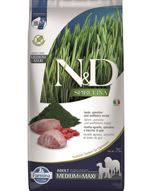 FARMINA N&D Spirulina Adult Medium&Maxi Lamb & Wolfberry 7 kg Sac hrana caine talie medie si mare, cu miel si spirulina