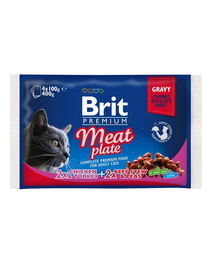 BRIT Pachet Cat Adult meat plate 4x100 g