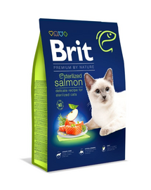 BRIT Cat Premium by Nature Sterilised salmon Hrana uscata pentru pisici sterlizate, cu somon 8 kg
