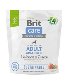 BRIT Care Dog Sustainable Adult Large Breed Chicken & Insect hrana caini talie mare 1 kg pui si insecte