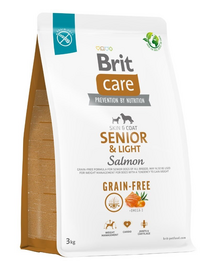 BRIT Care Grain-free Senior&Light 3 kg Hrana uscata pentru caini seniori si cu tendinta de ingrasare, cu somon
