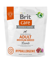 BRIT Care Hypoallergenic Adult Medium Breed 1 kg Hrana uscata pentru caini talie medie, cu miel si orez