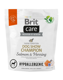 BRIT Care Hypoallergenic Dog Show Champion 1 kg Hrana caini de expozitie, cu somon si hering