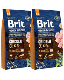 BRIT Premium By Nature Senior Small Medium S+M hrana uscata pentru caini seniori (7+) talie mica/medie 16 kg (2 x 8 kg)