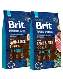 BRIT Premium By Nature Sensitive Lamb 16 kg (2 x 8 kg) hrana uscata caini adulti, cu miel