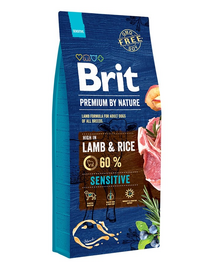 BRIT Premium By Nature Sensitive Lamb hrana uscata caini adulti cu tract digestiv sensibil, cu miel 15 kg