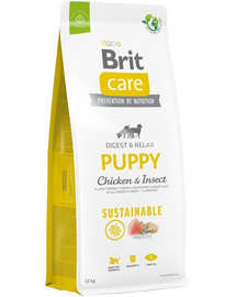 BRIT Care Sustainable Puppy Hrana catei, cu pui si insecte 12 kg